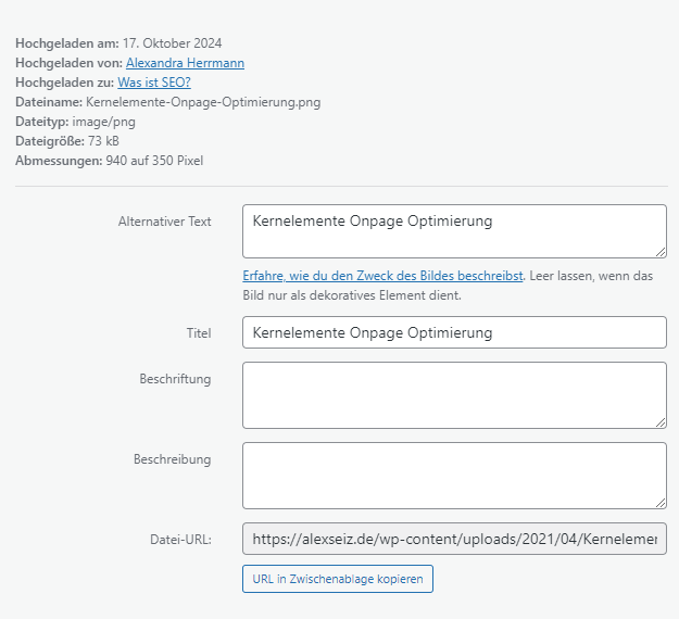 ALT-Tag in WordPress