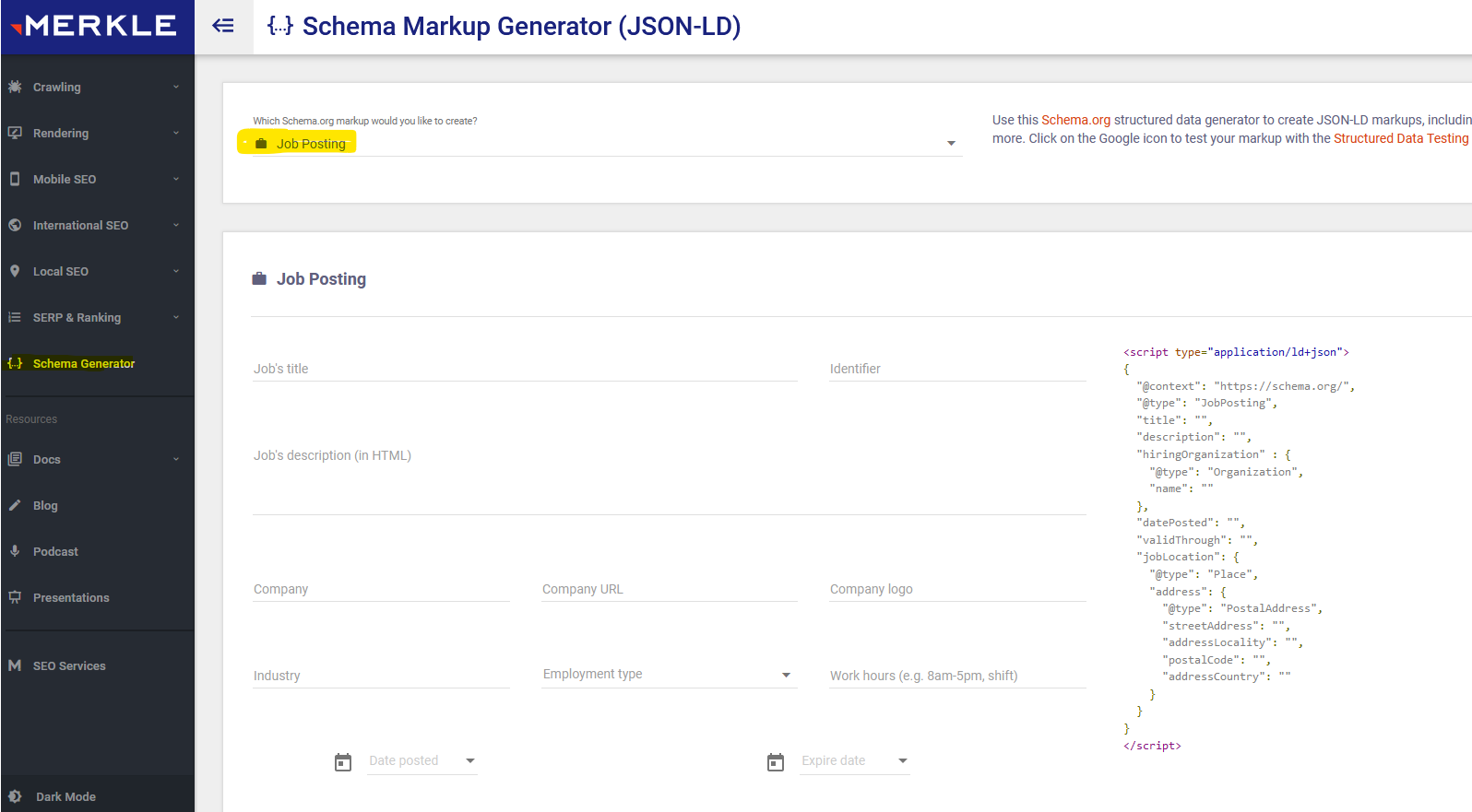 Schema Generator von technicalseo.com