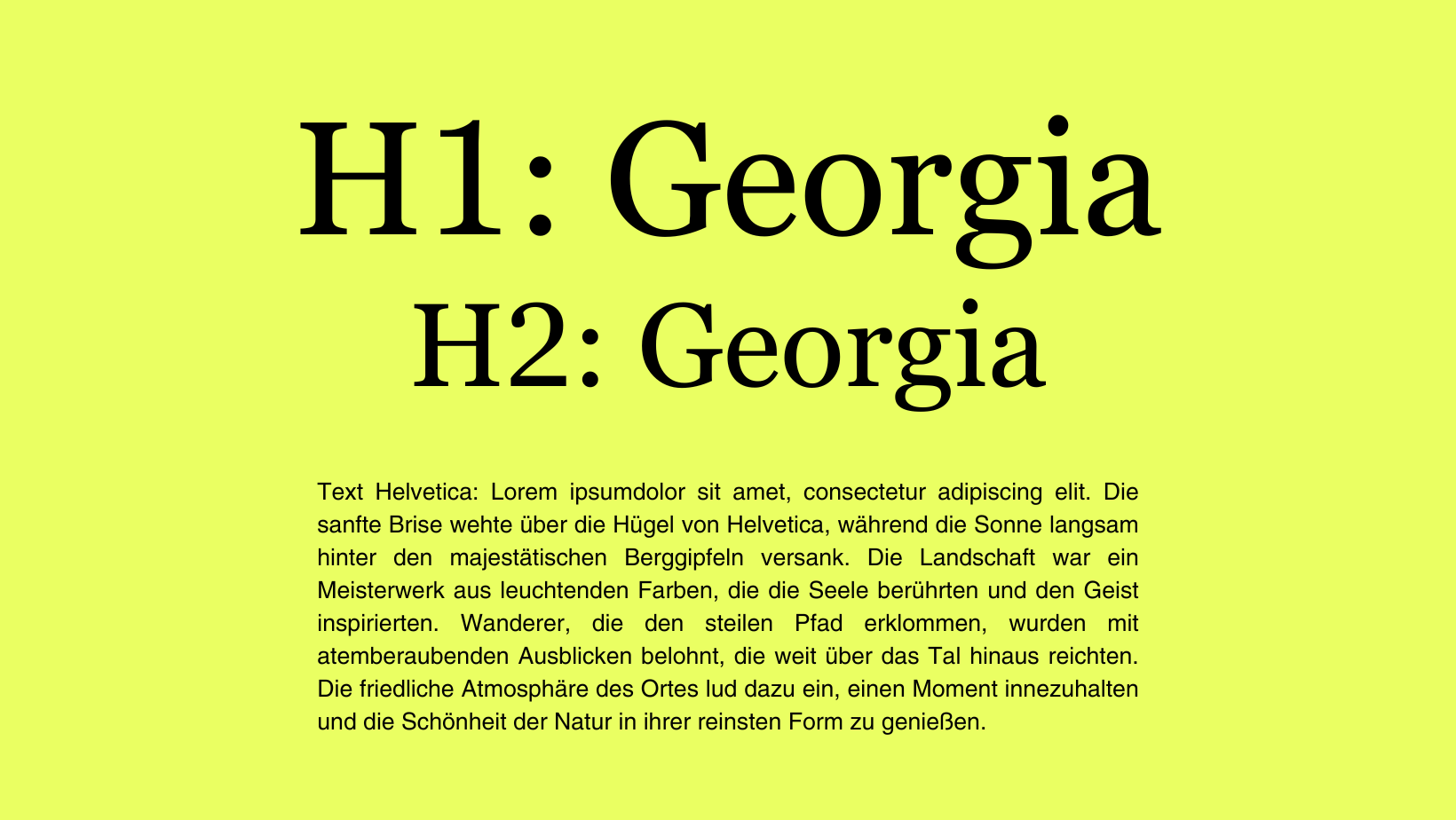 Georgia & Helvetica