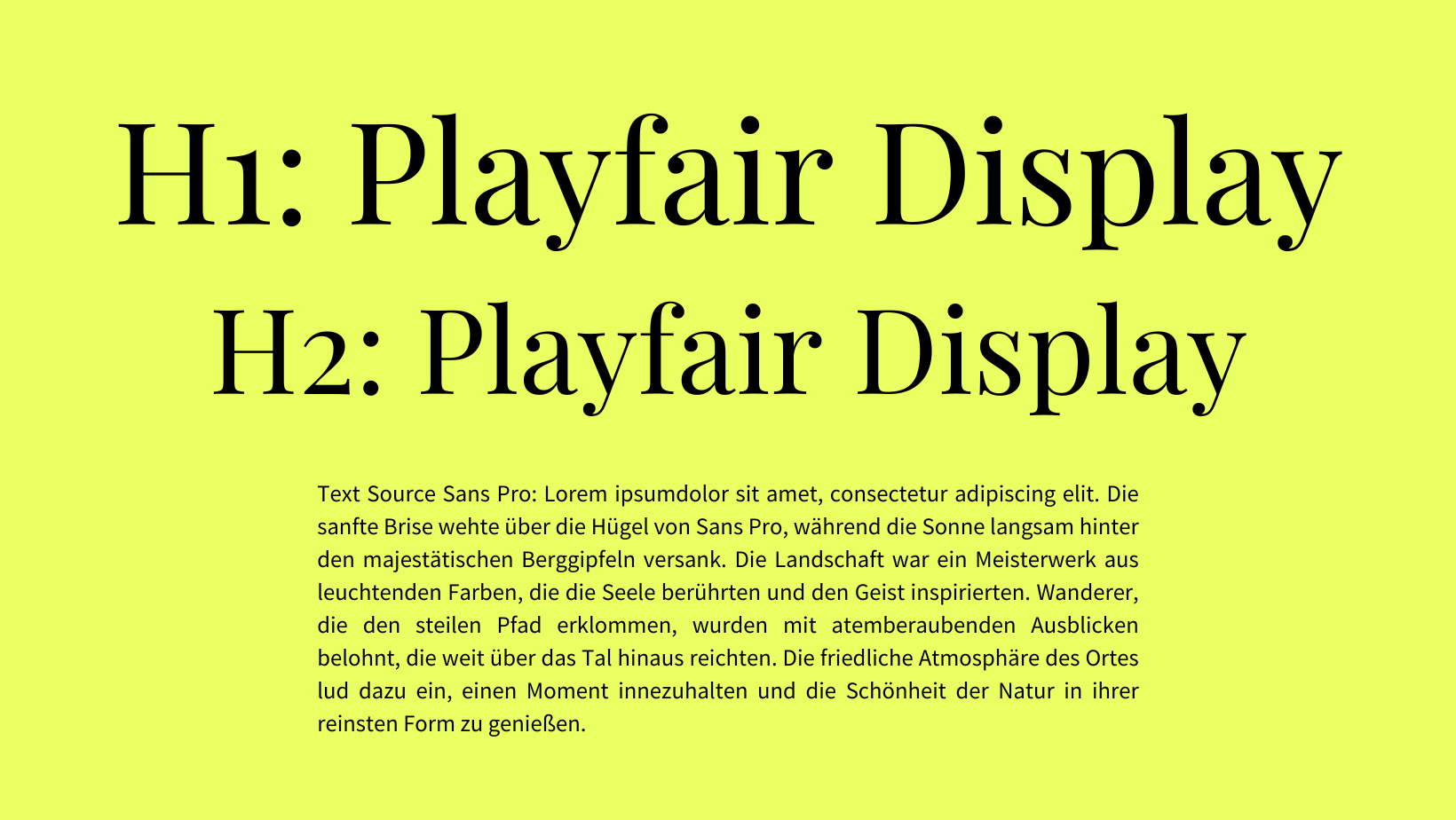 Playfair Display & Source Sans Pro